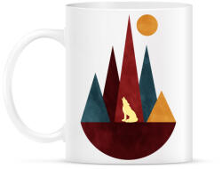 printfashion Farkas és hegyek 3 - Bögre - Fehér (5233123)
