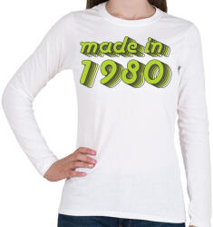 printfashion made-in-1980-green-grey - Női hosszú ujjú póló - Fehér (485787)