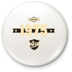 printfashion born-in-1975-cream-choco - Kitűző, hűtőmágnes - Fehér (3076853)