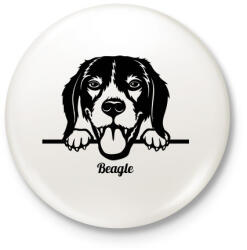 printfashion Beagle - Kitűző, hűtőmágnes - Fehér (5118989)