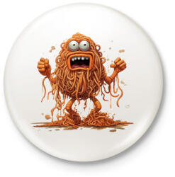 printfashion Spagetti szörny - Kitűző, hűtőmágnes - Fehér (14731830)