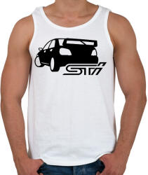 printfashion Subaru STi - Férfi atléta - Fehér (2113311)