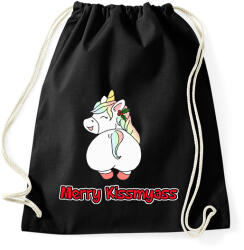 printfashion Merry Kiss my ass unikornis - Sportzsák, Tornazsák - Fekete (14631458)