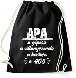 printfashion Apa - A hős - Sportzsák, Tornazsák - Fekete (13489752)