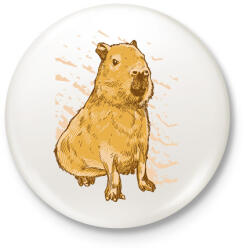 printfashion Capybara - Kitűző, hűtőmágnes - Fehér (15682589)