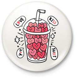 printfashion Love ital - Kitűző, hűtőmágnes - Fehér (11890213)