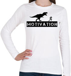 printfashion Dinosaur motivation - Női hosszú ujjú póló - Fehér (13696389)