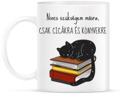 printfashion Cica és Könyv - Bögre - Fehér (6571680)