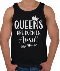 printfashion QUEENS are born in April - Férfi atléta - Fekete (5498668)