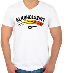 printfashion Alkoholszint - Férfi V-nyakú póló - Fehér (16521762)