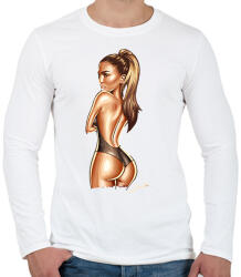 printfashion Jlo - Férfi hosszú ujjú póló - Fehér (1747408)