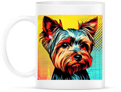 printfashion Graffiti Yorkshire terrier kutya - Bögre - Fehér (13379565)