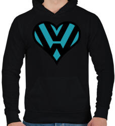 printfashion Volkswagen love - Férfi kapucnis pulóver - Fekete (1087886)