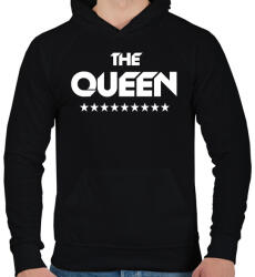 printfashion The Queen - Férfi kapucnis pulóver - Fekete (541029)