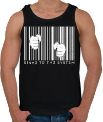 printfashion A rendszer rabja - Férfi atléta - Fekete (5094613)