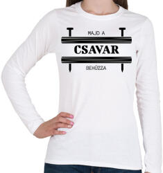 printfashion Majd a csavar behúzza - Női hosszú ujjú póló - Fehér (6560800)