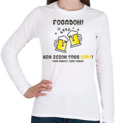 printfashion Nem iszom több sört, csak annyit, mint eddig - Női hosszú ujjú póló - Fehér (2682125)