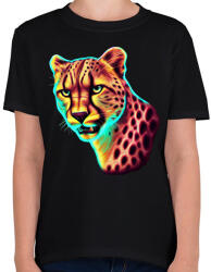 printfashion Neon gepárd - Gyerek póló - Fekete (13376406)