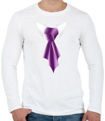 printfashion LIla selyem nyakkendő - Férfi hosszú ujjú póló - Fehér (15964082)