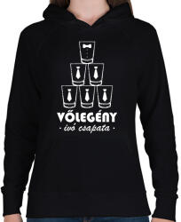 printfashion Vőlegény ivó csapata - Női kapucnis pulóver - Fekete (13153705)