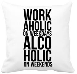 printfashion Workaholic on weekdays - Párnahuzat, Díszpárnahuzat - Fehér (7449391)