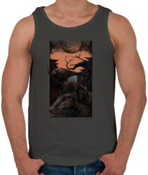 printfashion Sötét egyszarvú - Férfi atléta - Sötétszürke (50423)