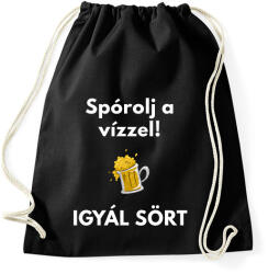 printfashion SPORÓLJ A VÍZZEL - Sportzsák, Tornazsák - Fekete (1584405)