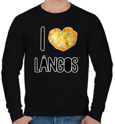 printfashion I love lángos - Férfi pulóver - Fekete (8696909)