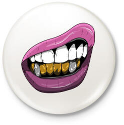 printfashion Mosolygó Gagnsta - Kitűző, hűtőmágnes - Fehér (3087707)