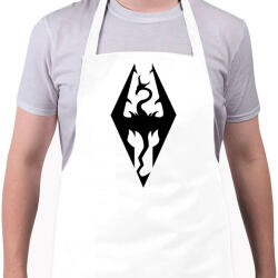 printfashion The Elder Scrolls V - Skyrim Logo - Kötény - Fehér (4911983)