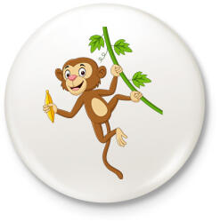 printfashion majom - Kitűző, hűtőmágnes - Fehér (15766233)