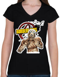 printfashion Borderlands Psycho - Női V-nyakú póló - Fekete (16367182)