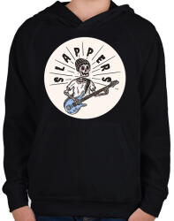 printfashion Slappers - Gitáros minta - Gyerek kapucnis pulóver - Fekete (6370523)