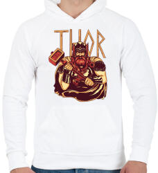 printfashion Thor - Férfi kapucnis pulóver - Fehér (13218297)
