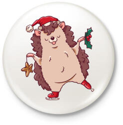 printfashion Karácsonyi süni - Kitűző, hűtőmágnes - Fehér (5567635)