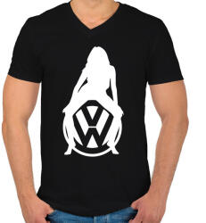 printfashion WOLKSWAGEN HOT FEHÉR - Férfi V-nyakú póló - Fekete (955548)
