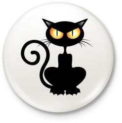 printfashion Halloween cat - Kitűző, hűtőmágnes - Fehér (3090522)