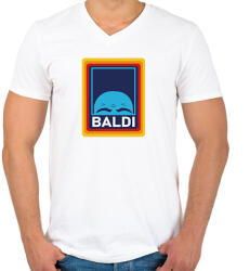 printfashion Baldi - Márkaparódia - Férfi V-nyakú póló - Fehér (8259615)
