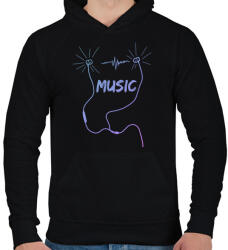 printfashion music - Férfi kapucnis pulóver - Fekete (4140195)