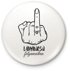 printfashion Lánybúcsú folyamatban - lánybúcsús póló a csapatnak - Kitűző, hűtőmágnes - Fehér (13176263)