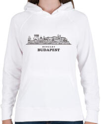 printfashion Budapest Hungary - Női kapucnis pulóver - Fehér (7353407)