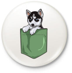 printfashion ZSEB-Husky - Kitűző, hűtőmágnes - Fehér (3075096)