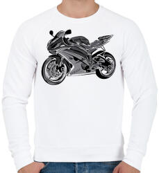 printfashion yamaha r6 - Férfi pulóver - Fehér (2927939)
