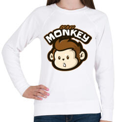 printfashion Crazy Monkey - Női pulóver - Fehér (5135049)