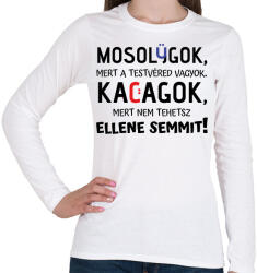 printfashion A testvéred vagyok : ) - fekete - Női hosszú ujjú póló - Fehér (7012888)