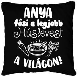 printfashion Anya főzi a legjobb húslevest a világon - Párnahuzat, Díszpárnahuzat - Fekete (16566200)