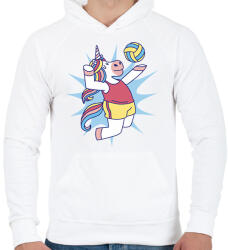 printfashion Röplabdás unikornis - Férfi kapucnis pulóver - Fehér (11671310)