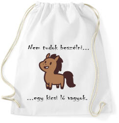 printfashion Kicsi ló - aki nem beszél - Sportzsák, Tornazsák - Fehér (4133349)