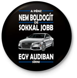 printfashion Audiban sírni jobb mint csak úgy! - Kitűző, hűtőmágnes - Fekete (4779307)