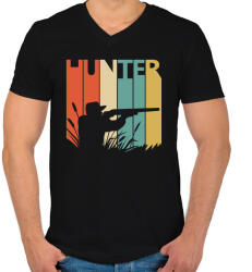 printfashion Vadászat - Férfi V-nyakú póló - Fekete (1225657)